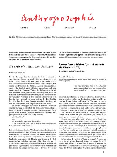 Anthroposophie Schweiz – September 2022