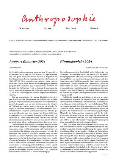 Anthroposophie Schweiz – Februar 2025