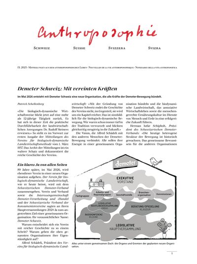 Anthroposophie Schweiz – September 2025