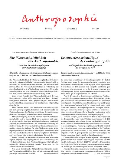Anthroposophie Schweizer Mitteilungen – Januar 2022