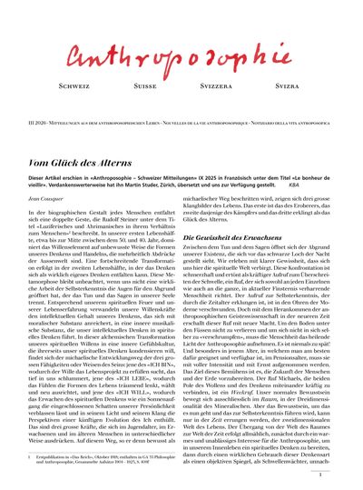 Anthroposophie Schweiz – März 2026