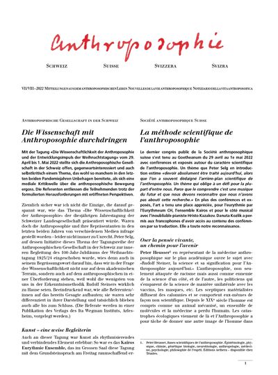 Anthroposophie Schweiz – Juli/August 2022