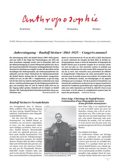 Anthroposophie Schweiz – April 2025
